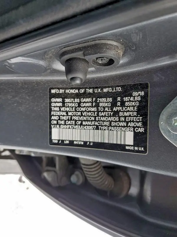 2018 HONDA CIVIC EX  