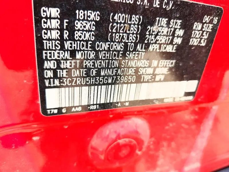 2016 HONDA HR-V LX  