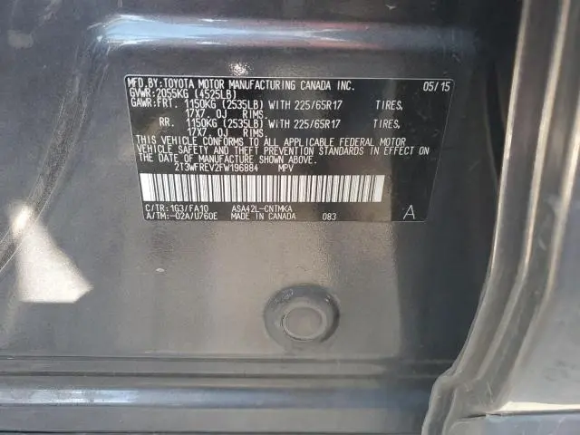 2015 TOYOTA RAV4 XLE  