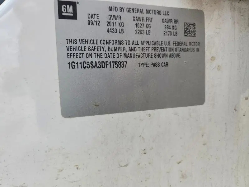 2013 CHEVROLET MALIBU 1LT  