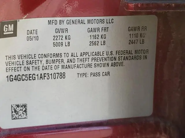 2010 BUICK LACROSSE CXL  