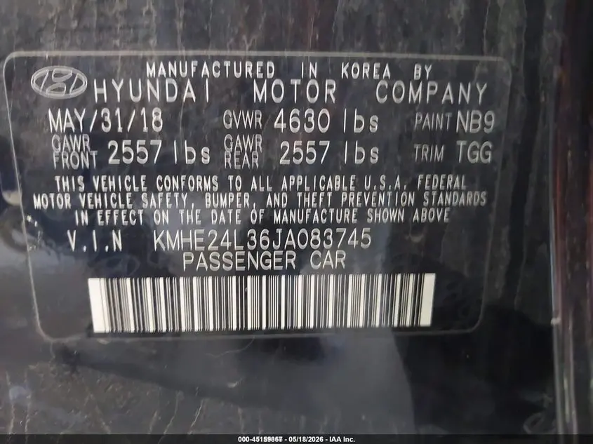 2018 HYUNDAI SONATA HYBRID SE