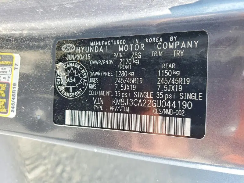 2016 HYUNDAI TUCSON BASE  