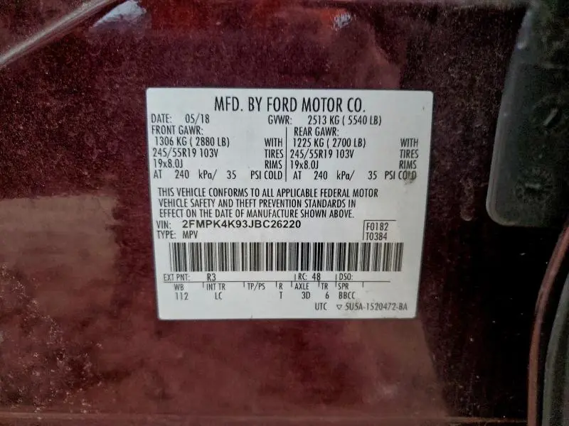 2018 FORD EDGE TITANIUM  