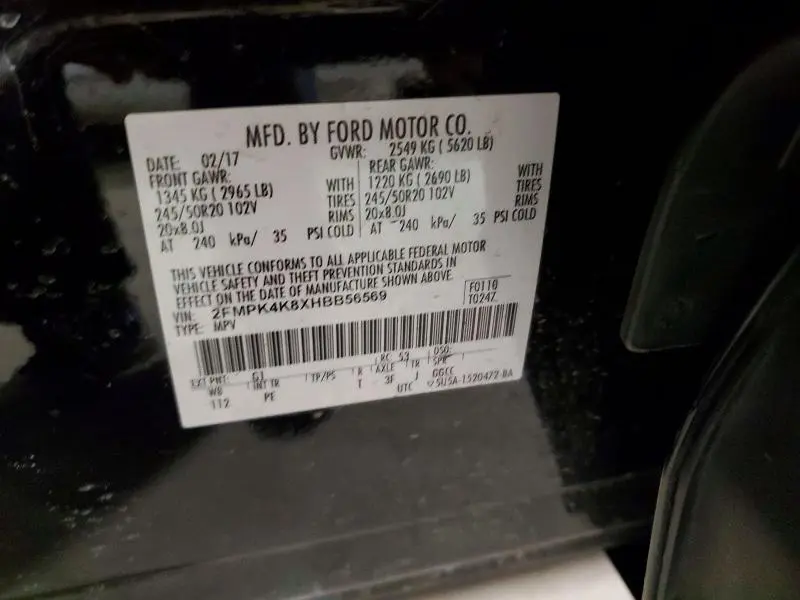 2017 FORD EDGE TITANIUM  