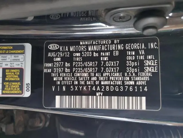 2013 KIA SORENTO LX  