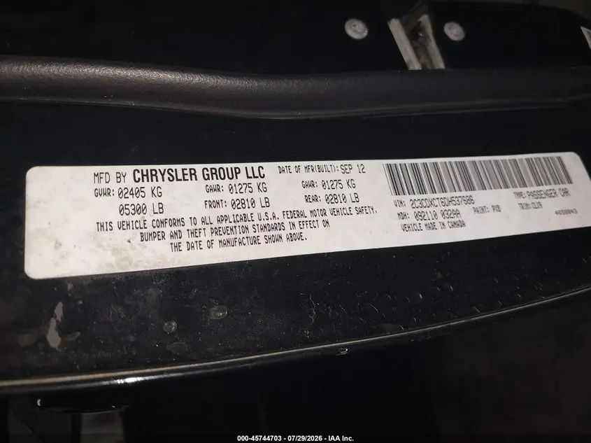 2013 DODGE CHARGER R/T PLUS