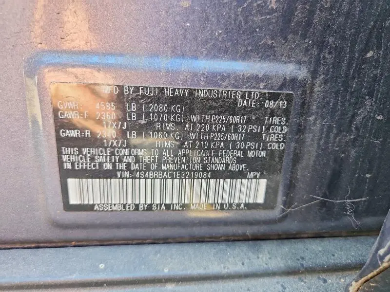 2014 SUBARU OUTBACK 2.5I  