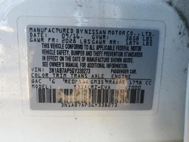 2016 NISSAN SENTRA S