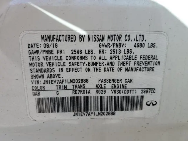 2020 INFINITI Q50 PURE  