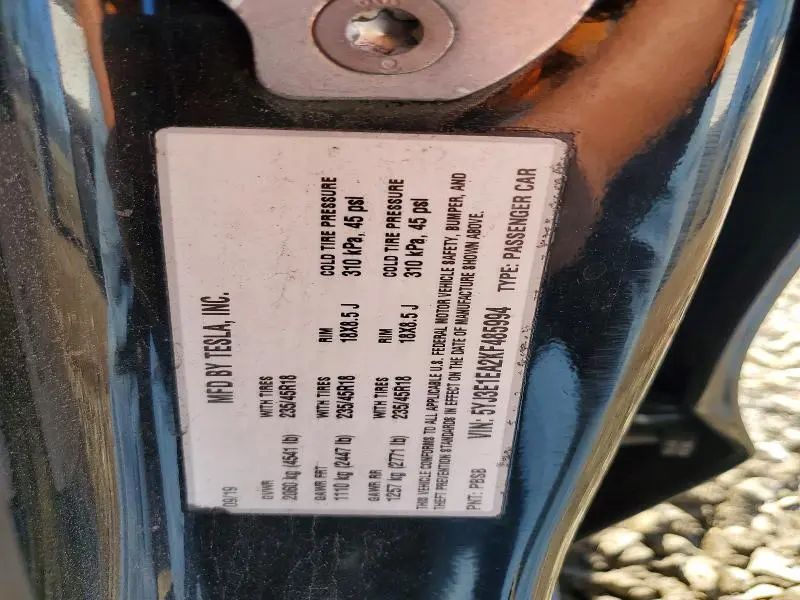 2019 TESLA MODEL 3   