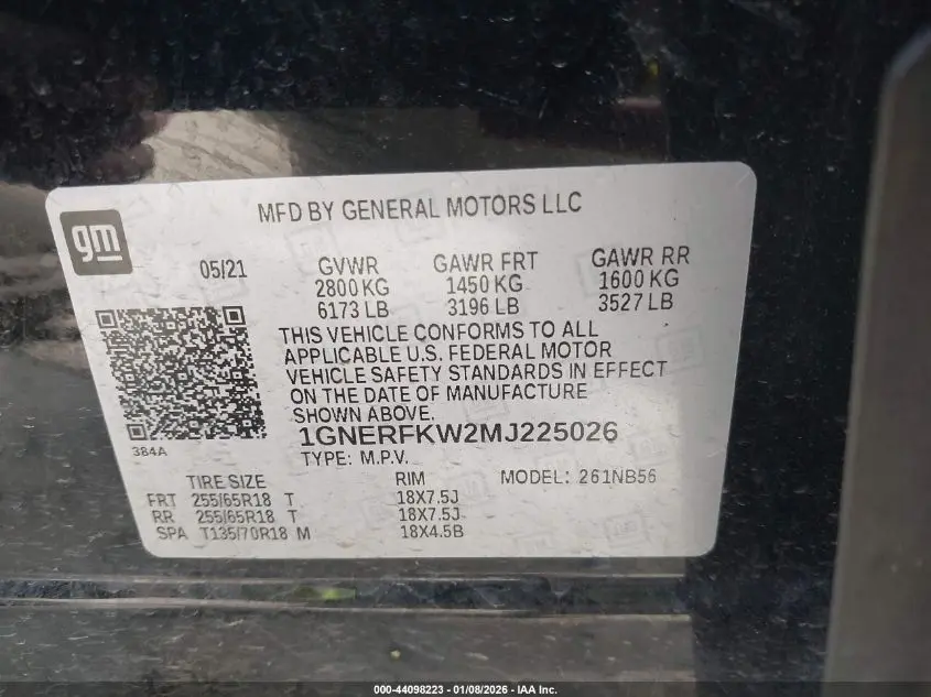 2021 CHEVROLET TRAVERSE FWD LS