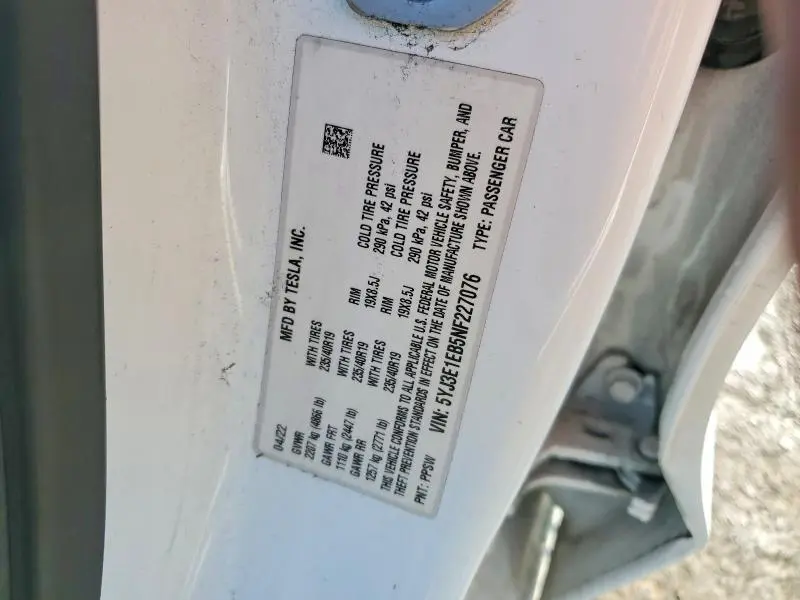 2022 TESLA MODEL 3   