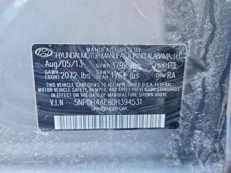 2013 HYUNDAI ELANTRA LIMITED  