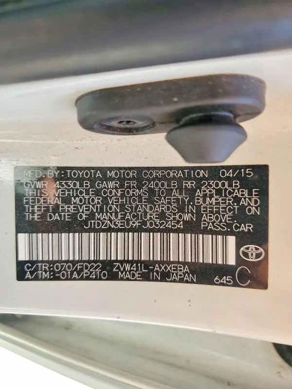 2015 TOYOTA PRIUS V TWO  