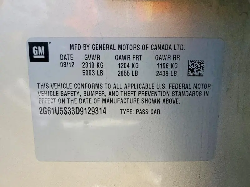 2013 CADILLAC XTS PLATINUM  