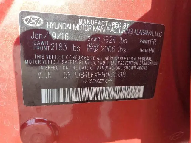 2017 HYUNDAI ELANTRA SE  