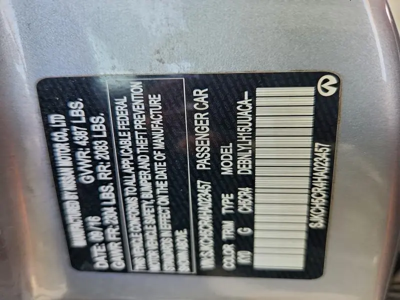 2017 INFINITI QX30 BASE  