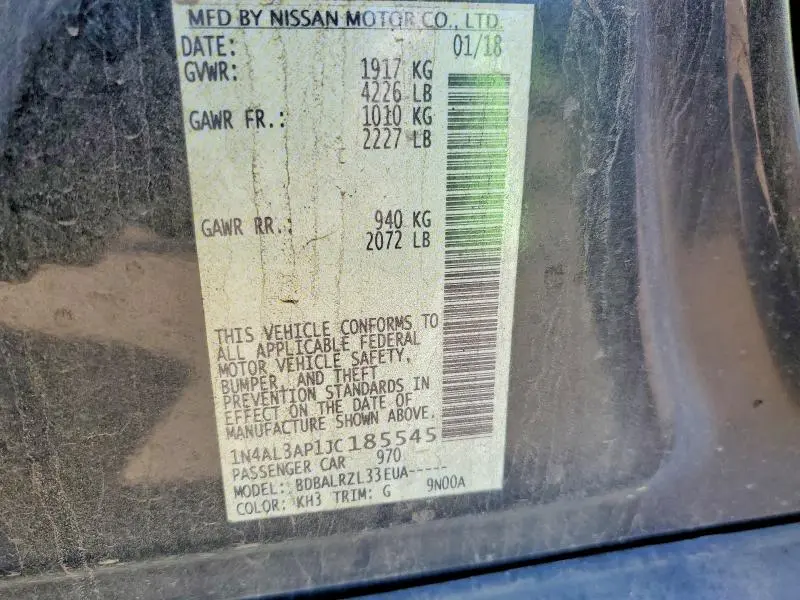 2018 NISSAN ALTIMA 2.5  