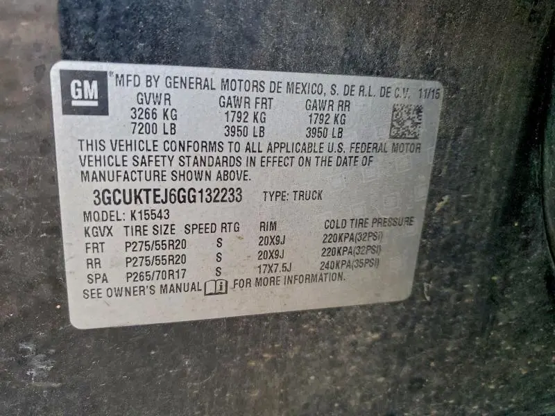 2016 CHEVROLET SILVERADO K1500 HIGH COUNTRY  