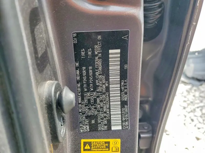 2016 TOYOTA HIGHLANDER XLE  