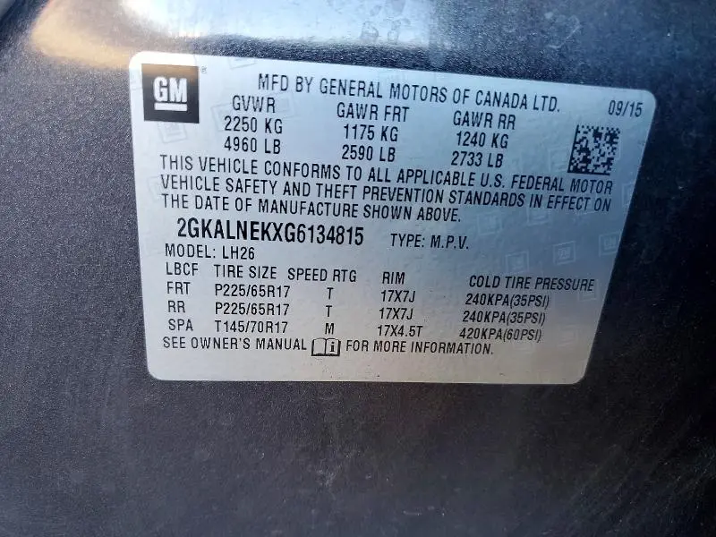 2016 GMC TERRAIN SLE  