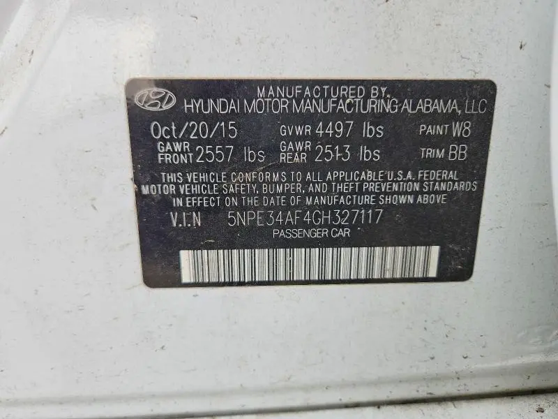 2016 HYUNDAI SONATA LIMITED  