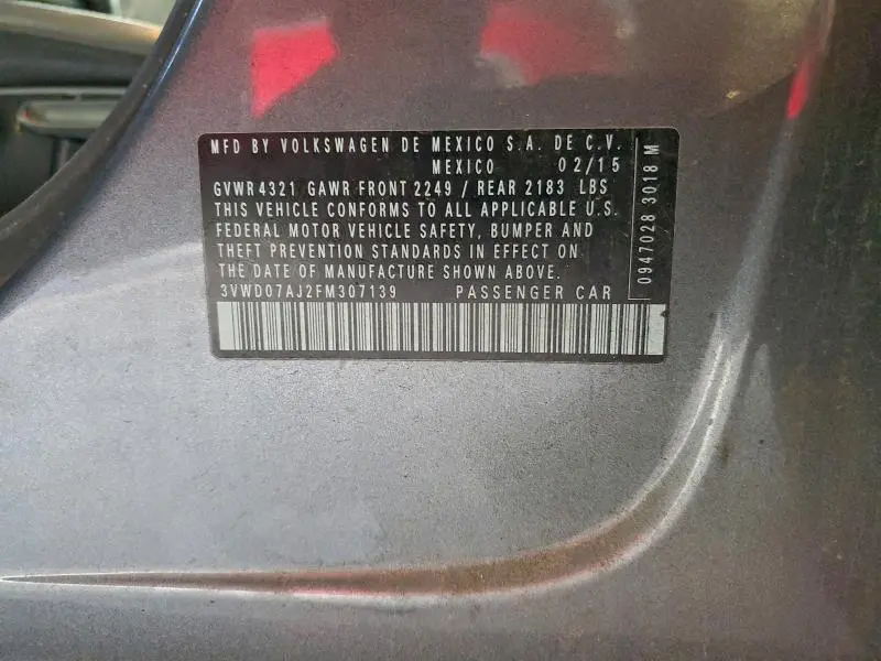 2015 VOLKSWAGEN JETTA SE  