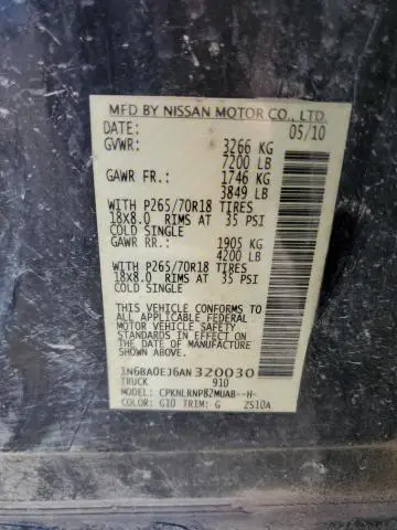 2010 NISSAN TITAN XE