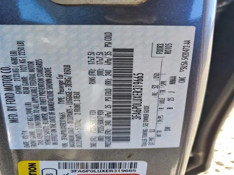 2014 FORD FUSION SE HYBRID  