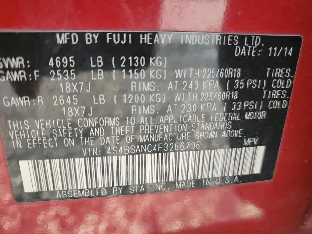 2015 SUBARU OUTBACK 2.5I LIMITED  