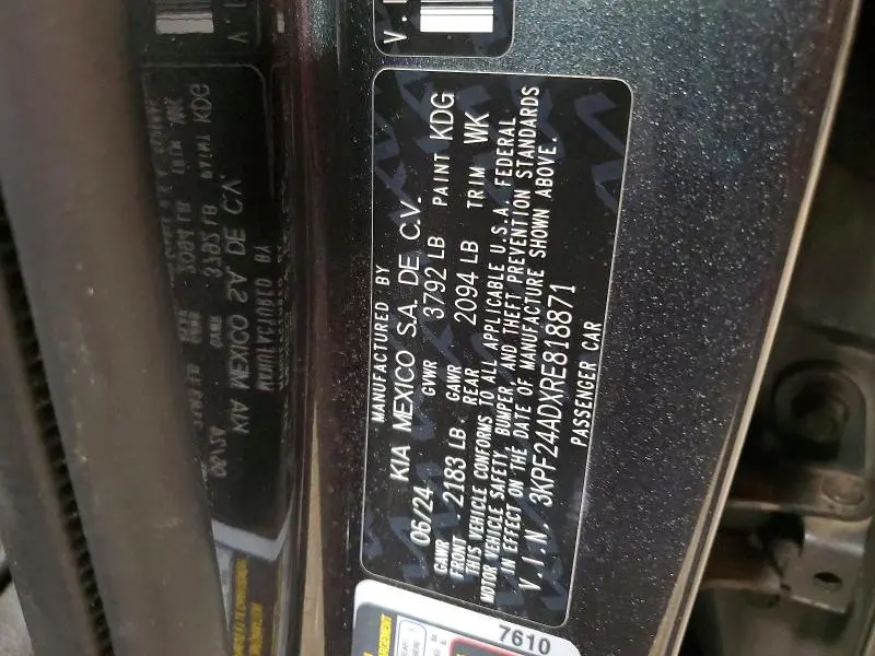 2024 KIA FORTE LXS  