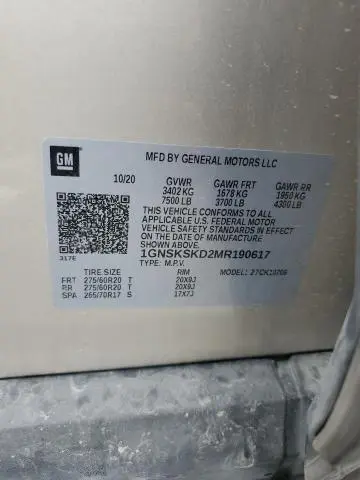 2021 CHEVROLET TAHOE K1500 PREMIER  