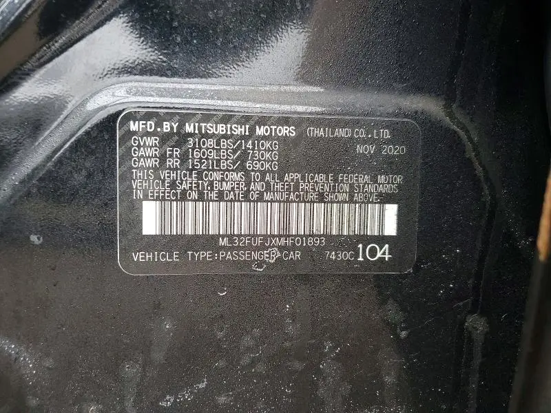 2021 MITSUBISHI MIRAGE G4 ES  