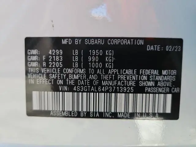 2023 SUBARU IMPREZA SPORT  