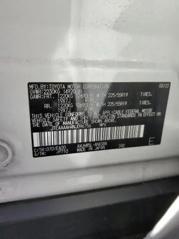 2022 TOYOTA VENZA LE  