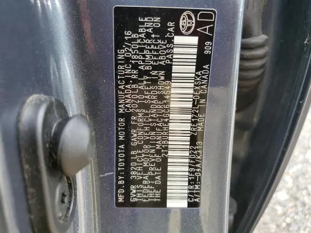 2016 TOYOTA COROLLA L  