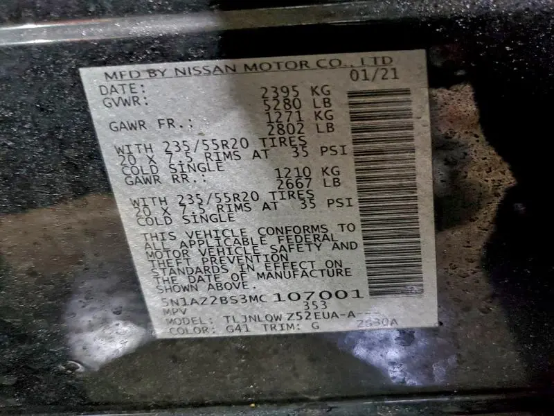 2021 NISSAN MURANO SV  