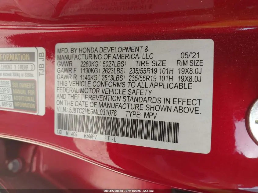 2021 ACURA RDX TECHNOLOGY PACKAGE