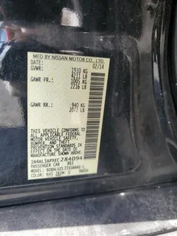 2014 NISSAN ALTIMA 2.5 SV  