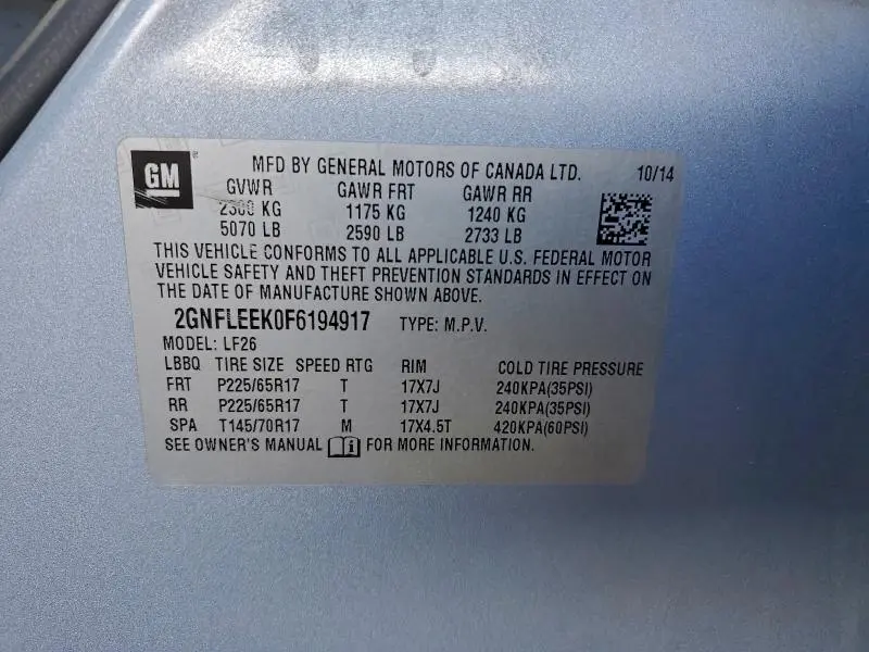 2015 CHEVROLET EQUINOX LS  