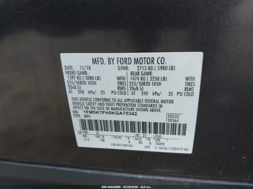 2019 FORD EXPLORER LIMITED