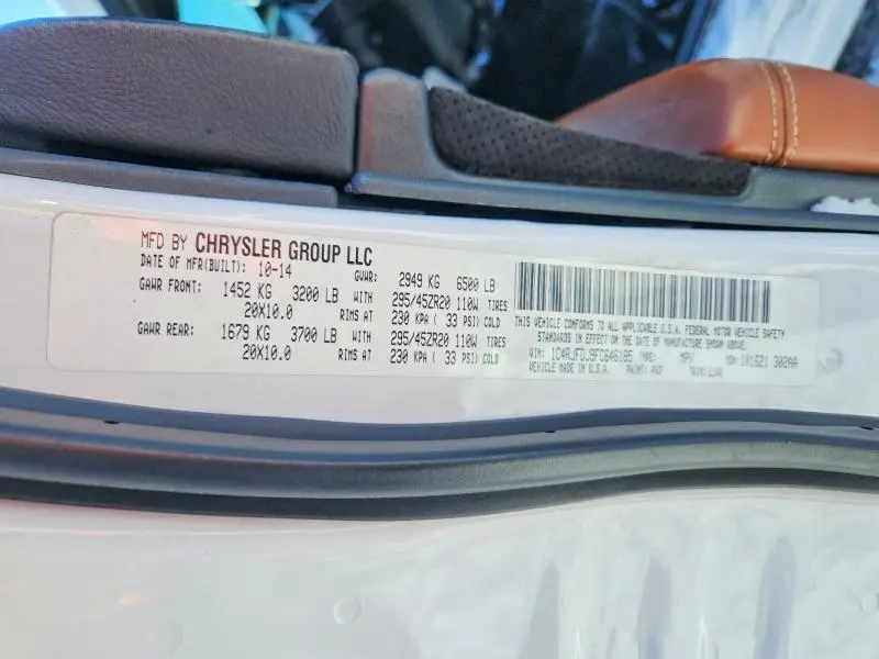 2015 JEEP GRAND CHEROKEE SRT-8  