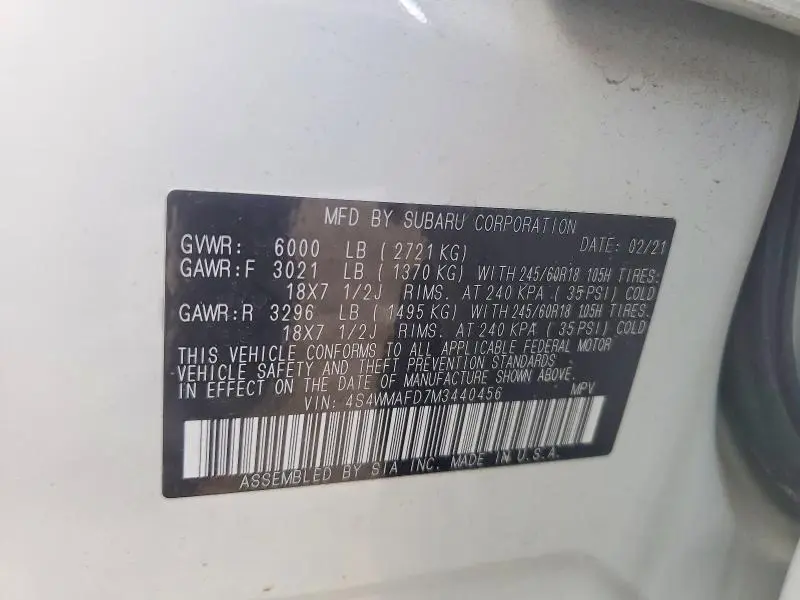 2021 SUBARU ASCENT PREMIUM  