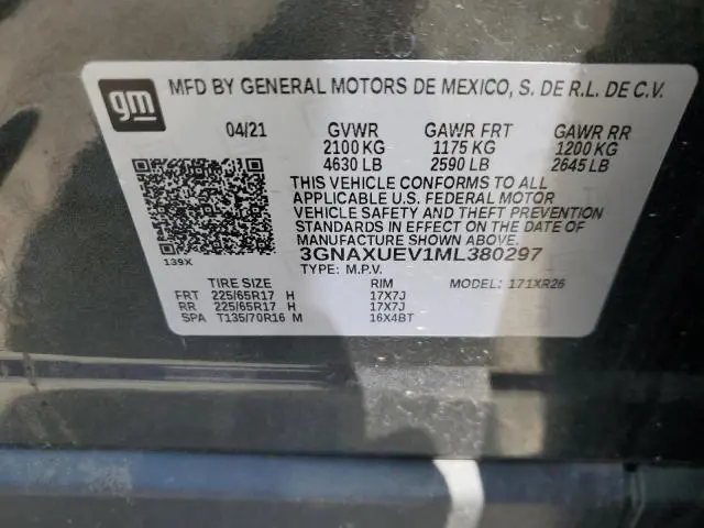 2021 CHEVROLET EQUINOX LT  