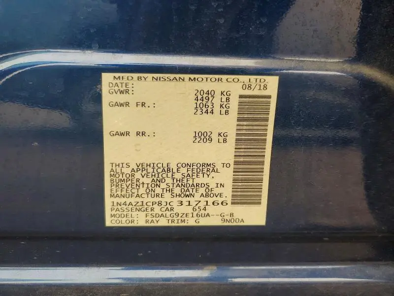 2018 NISSAN LEAF SL  