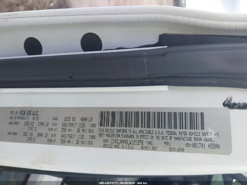 2020 JEEP WRANGLER SPORT S 4X4