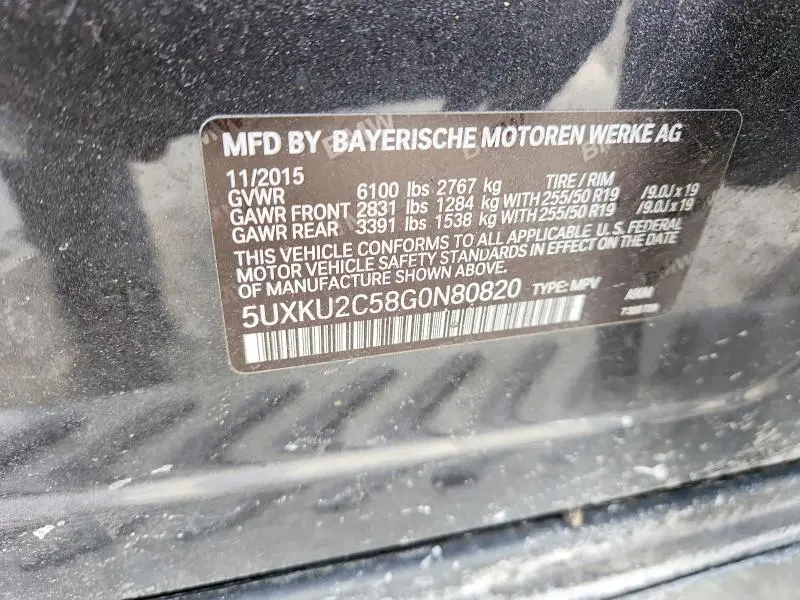 2016 BMW X6 XDRIVE35I  