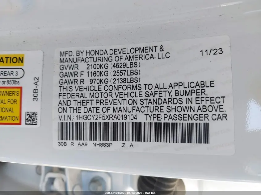 2024 HONDA ACCORD HYBRID SPORT