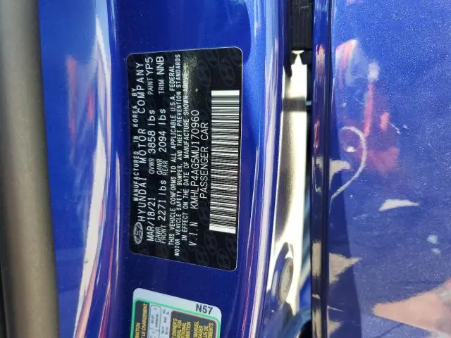 2021 HYUNDAI ELANTRA LIMITED  